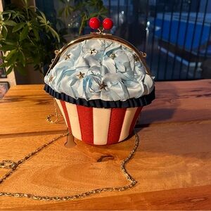 Betsey Johnson Baked In The USA Cupcake Crossbody Mini Bag